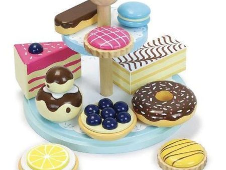 10 Piece Wooden Pastries with Tiered Stand Set Discount