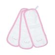 Bamboo Bum Cloths - White Pink - 3pk Hot on Sale