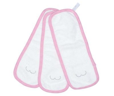 Bamboo Bum Cloths - White Pink - 3pk Hot on Sale