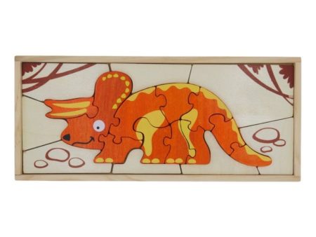 Wooden Dinosaur Skeleton Puzzle - Triceratops For Cheap