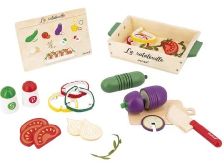 Wooden Ratatouille Food Set For Sale