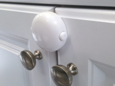 Adhesive Double Door Lock - White Supply