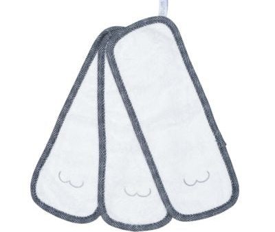 Bamboo Bum Cloths - White Blue - 3pk Sale