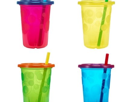 Take and Toss 10 oz Spill Proof Straw Cups - 4 Pack Cheap