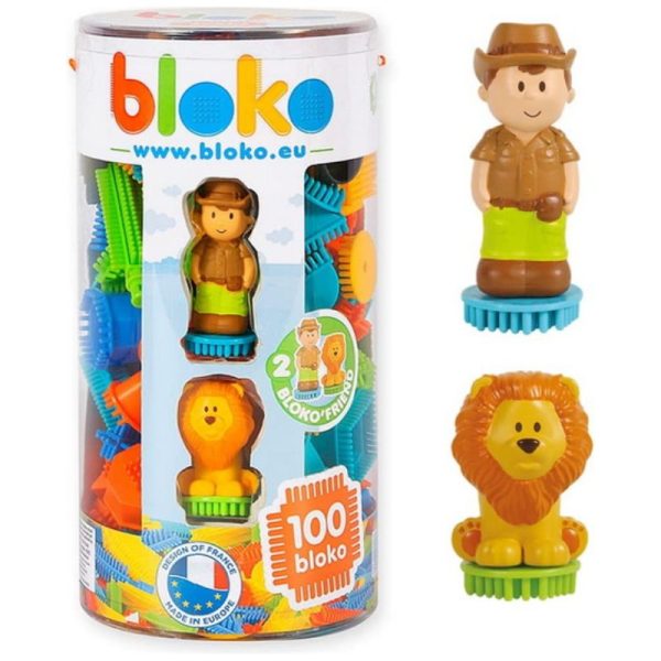 100 Pieces Tube with 2 Bloko 3D Figures Sale